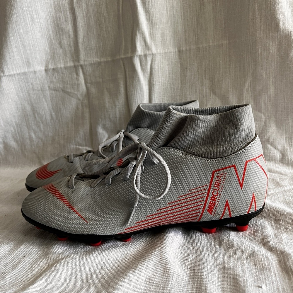 Nike Mercurial Superfly 6 Club Grey Crimson Men's 12 Soccer Cleats Football Shoe